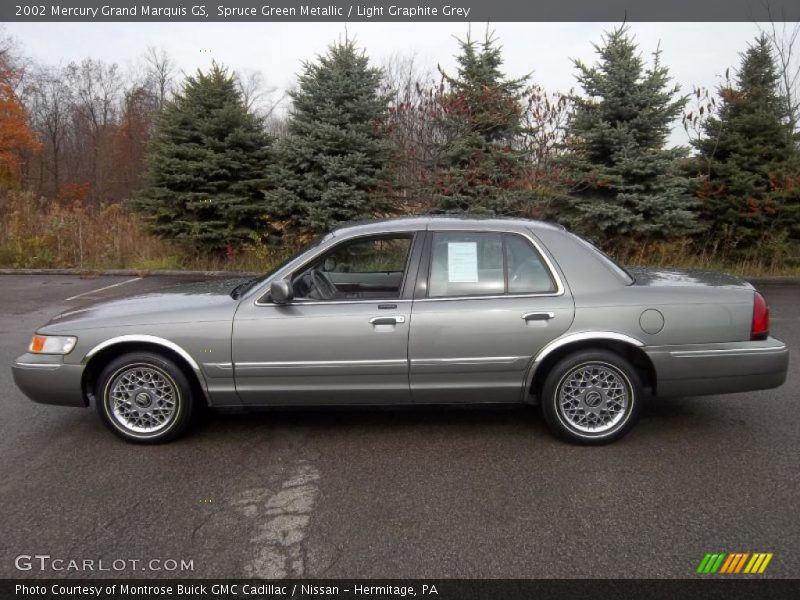 Spruce Green Metallic / Light Graphite Grey 2002 Mercury Grand Marquis GS