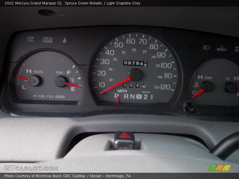 Spruce Green Metallic / Light Graphite Grey 2002 Mercury Grand Marquis GS