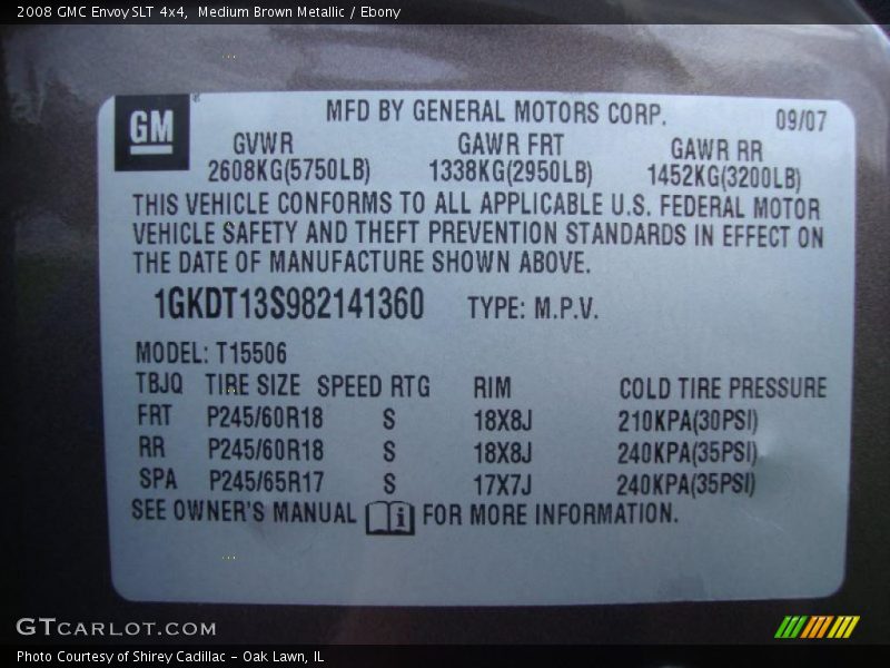 Medium Brown Metallic / Ebony 2008 GMC Envoy SLT 4x4