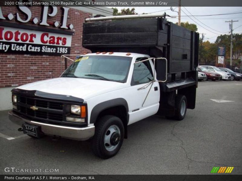 Summit White / Gray 2000 Chevrolet Silverado 3500 Regular Cab 4x4 Chassis Dump Truck