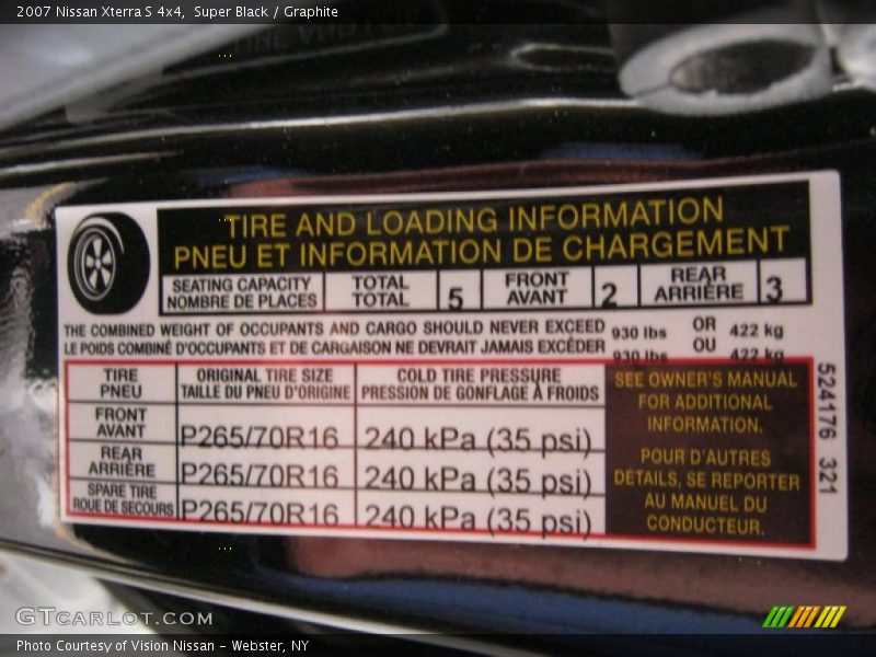 Super Black / Graphite 2007 Nissan Xterra S 4x4