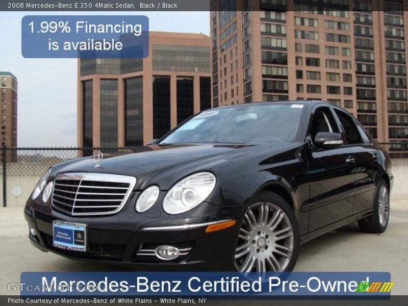 Black / Black 2008 Mercedes-Benz E 350 4Matic Sedan