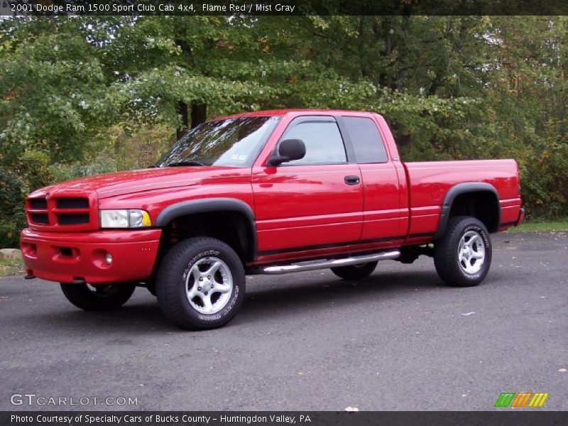 Flame Red / Mist Gray 2001 Dodge Ram 1500 Sport Club Cab 4x4