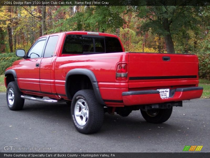 Flame Red / Mist Gray 2001 Dodge Ram 1500 Sport Club Cab 4x4