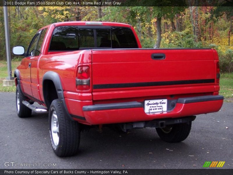 Flame Red / Mist Gray 2001 Dodge Ram 1500 Sport Club Cab 4x4