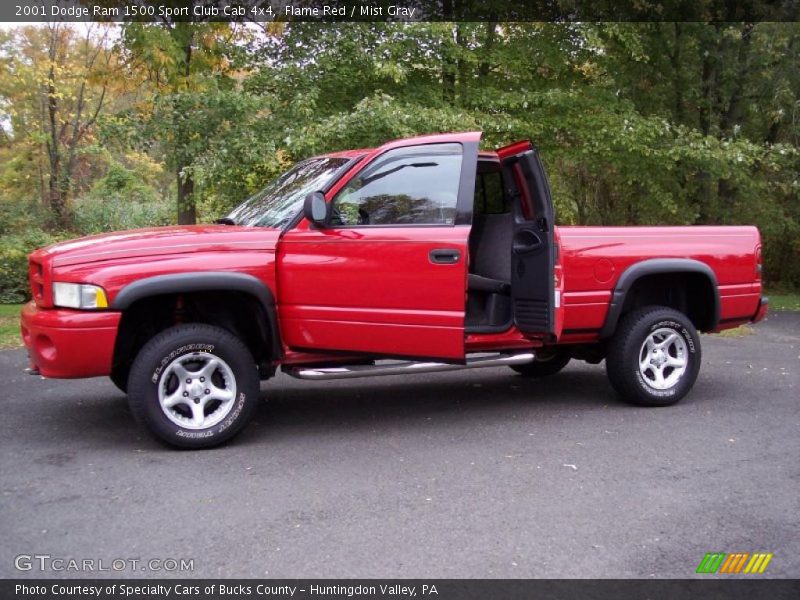 Flame Red / Mist Gray 2001 Dodge Ram 1500 Sport Club Cab 4x4