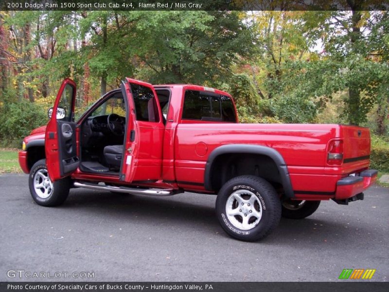 Flame Red / Mist Gray 2001 Dodge Ram 1500 Sport Club Cab 4x4