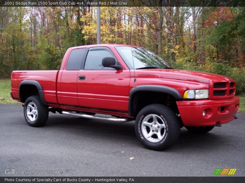 Flame Red / Mist Gray 2001 Dodge Ram 1500 Sport Club Cab 4x4