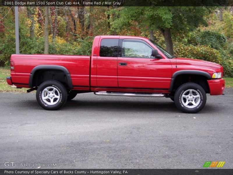 Flame Red / Mist Gray 2001 Dodge Ram 1500 Sport Club Cab 4x4