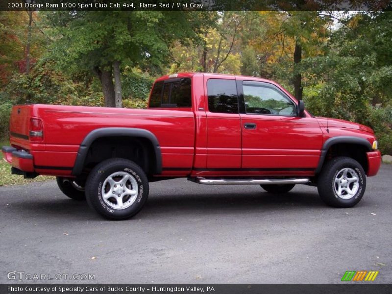 Flame Red / Mist Gray 2001 Dodge Ram 1500 Sport Club Cab 4x4