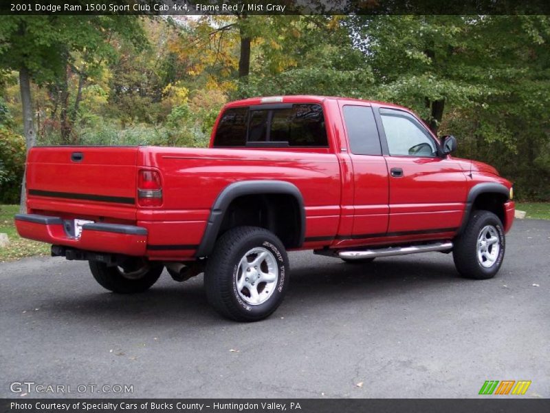 Flame Red / Mist Gray 2001 Dodge Ram 1500 Sport Club Cab 4x4