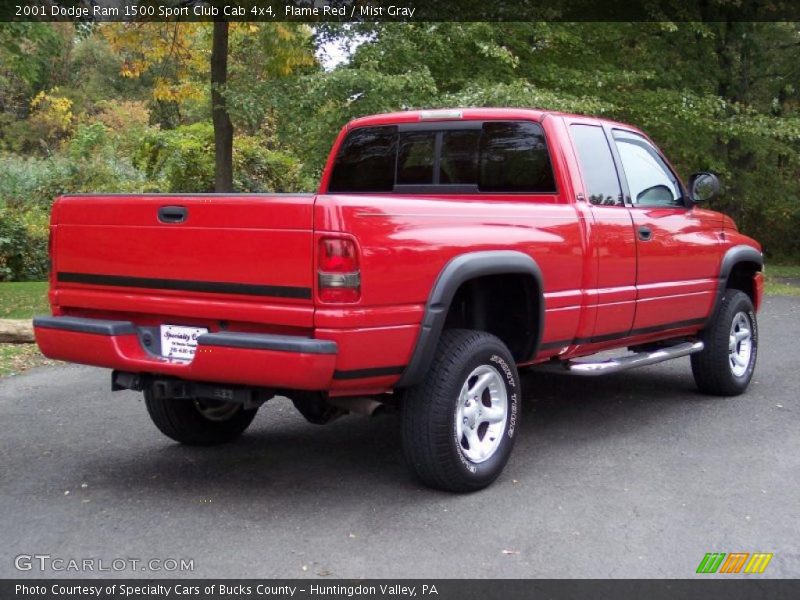 Flame Red / Mist Gray 2001 Dodge Ram 1500 Sport Club Cab 4x4