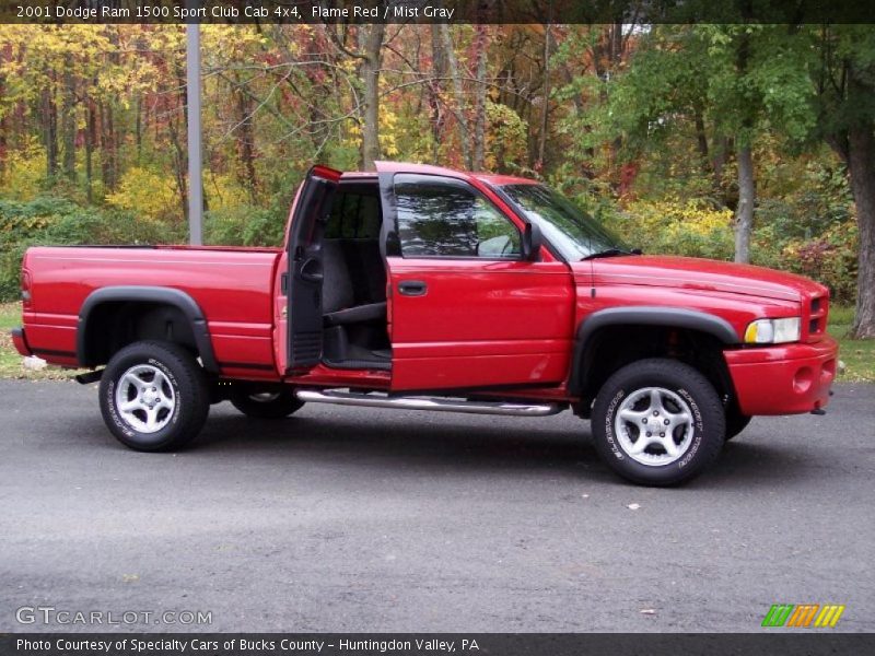 Flame Red / Mist Gray 2001 Dodge Ram 1500 Sport Club Cab 4x4