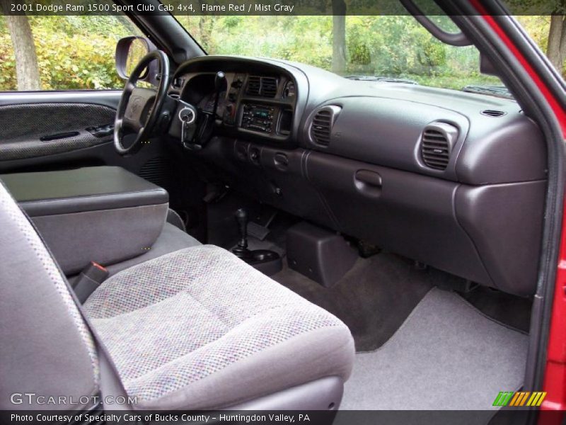 Flame Red / Mist Gray 2001 Dodge Ram 1500 Sport Club Cab 4x4