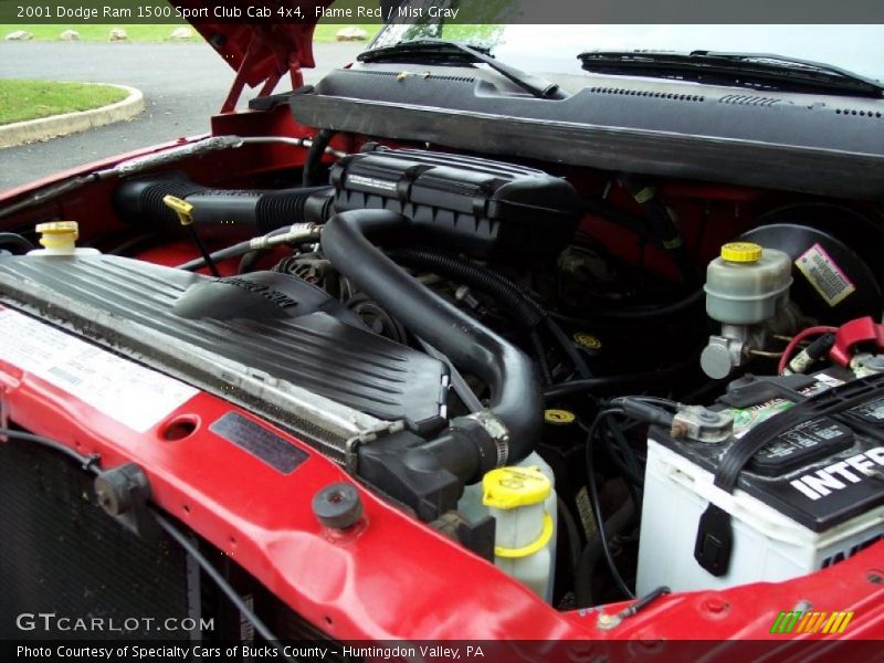 Flame Red / Mist Gray 2001 Dodge Ram 1500 Sport Club Cab 4x4
