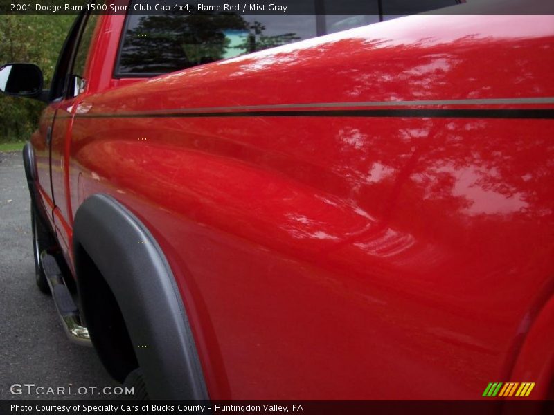 Flame Red / Mist Gray 2001 Dodge Ram 1500 Sport Club Cab 4x4