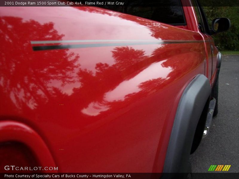 Flame Red / Mist Gray 2001 Dodge Ram 1500 Sport Club Cab 4x4