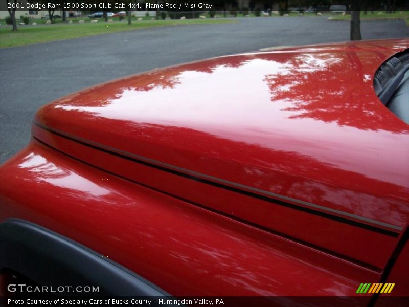 Flame Red / Mist Gray 2001 Dodge Ram 1500 Sport Club Cab 4x4