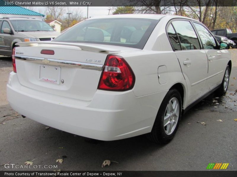 White / Gray 2005 Chevrolet Malibu LS V6 Sedan
