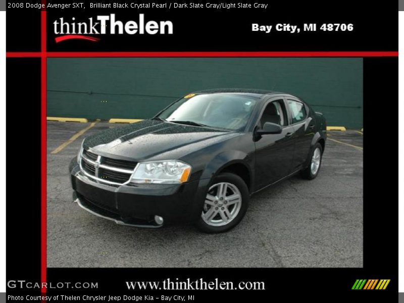 Brilliant Black Crystal Pearl / Dark Slate Gray/Light Slate Gray 2008 Dodge Avenger SXT