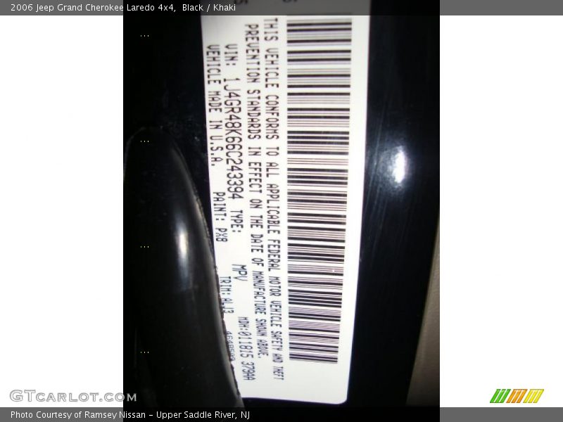 Black / Khaki 2006 Jeep Grand Cherokee Laredo 4x4