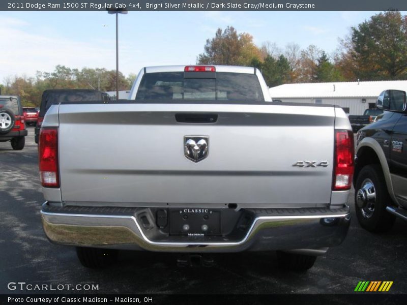 Bright Silver Metallic / Dark Slate Gray/Medium Graystone 2011 Dodge Ram 1500 ST Regular Cab 4x4