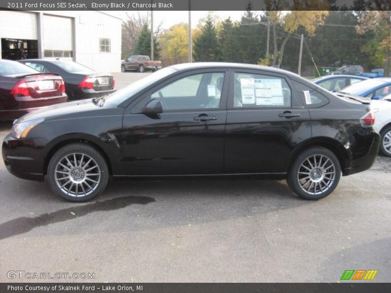 Ebony Black / Charcoal Black 2011 Ford Focus SES Sedan