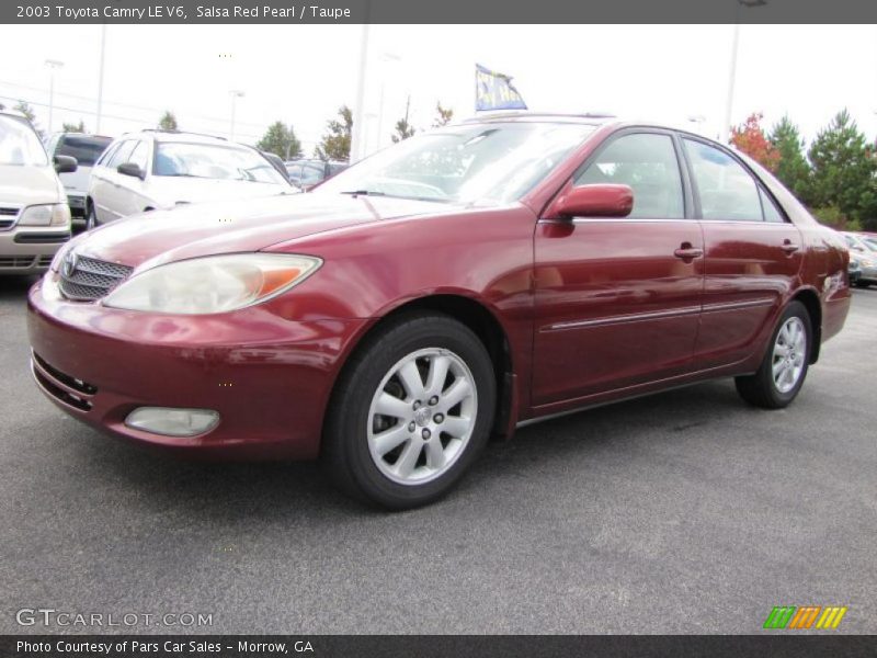 Salsa Red Pearl / Taupe 2003 Toyota Camry LE V6