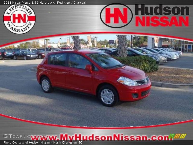 Red Alert / Charcoal 2011 Nissan Versa 1.8 S Hatchback