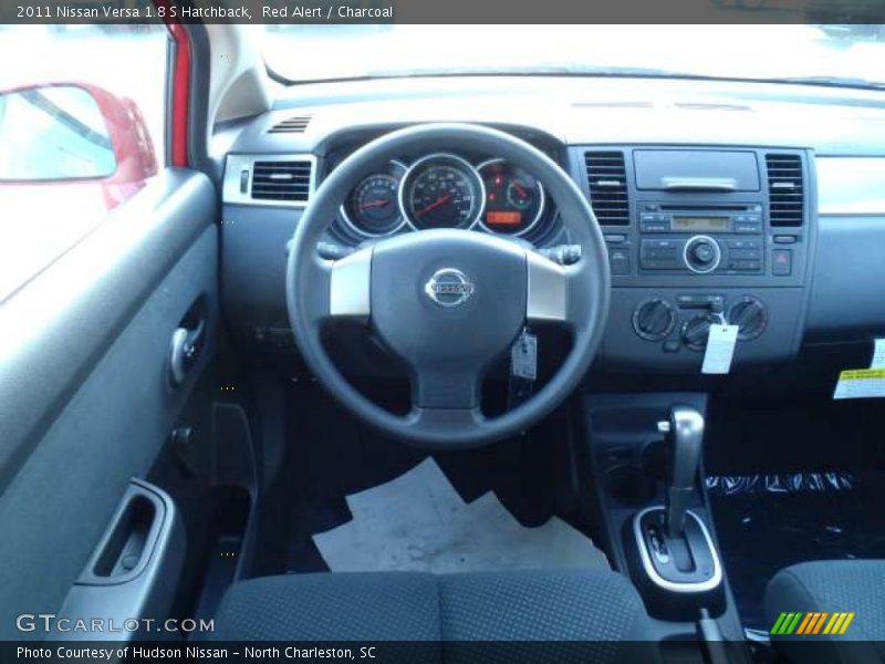 Red Alert / Charcoal 2011 Nissan Versa 1.8 S Hatchback