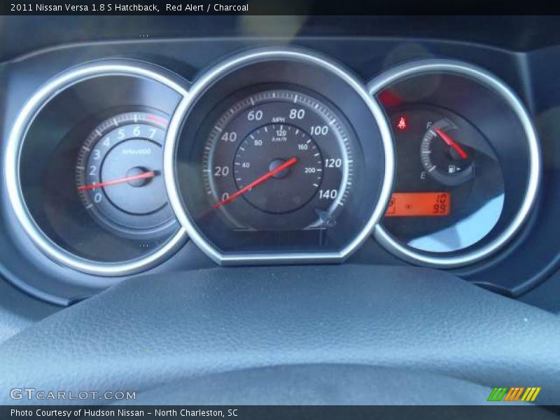 Red Alert / Charcoal 2011 Nissan Versa 1.8 S Hatchback