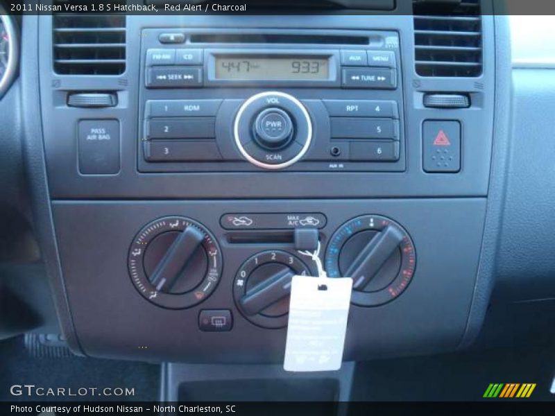 Red Alert / Charcoal 2011 Nissan Versa 1.8 S Hatchback