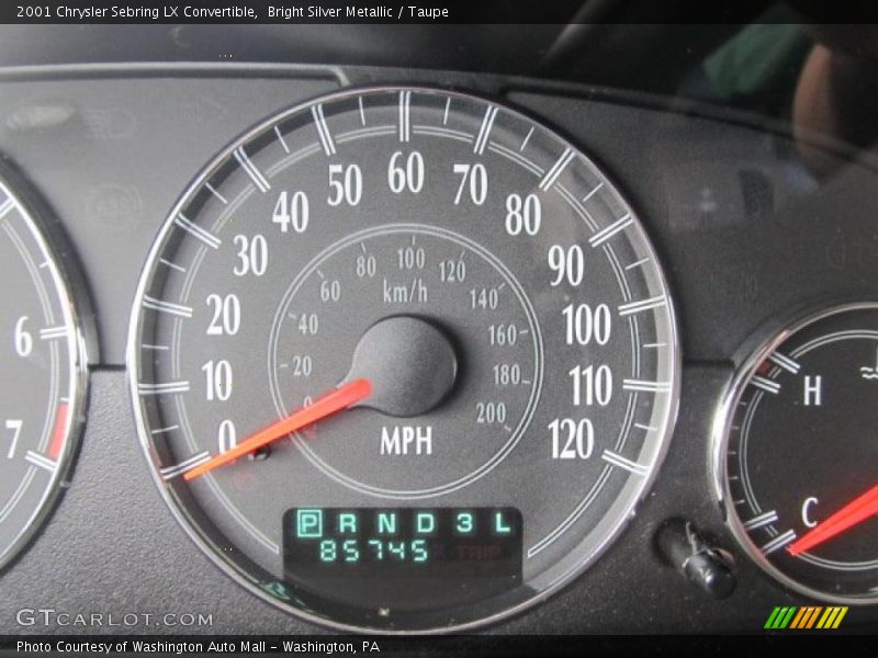 Bright Silver Metallic / Taupe 2001 Chrysler Sebring LX Convertible