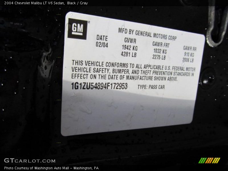 Black / Gray 2004 Chevrolet Malibu LT V6 Sedan