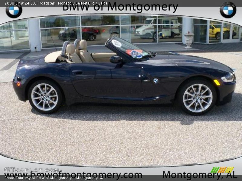 Monaco Blue Metallic / Beige 2008 BMW Z4 3.0i Roadster