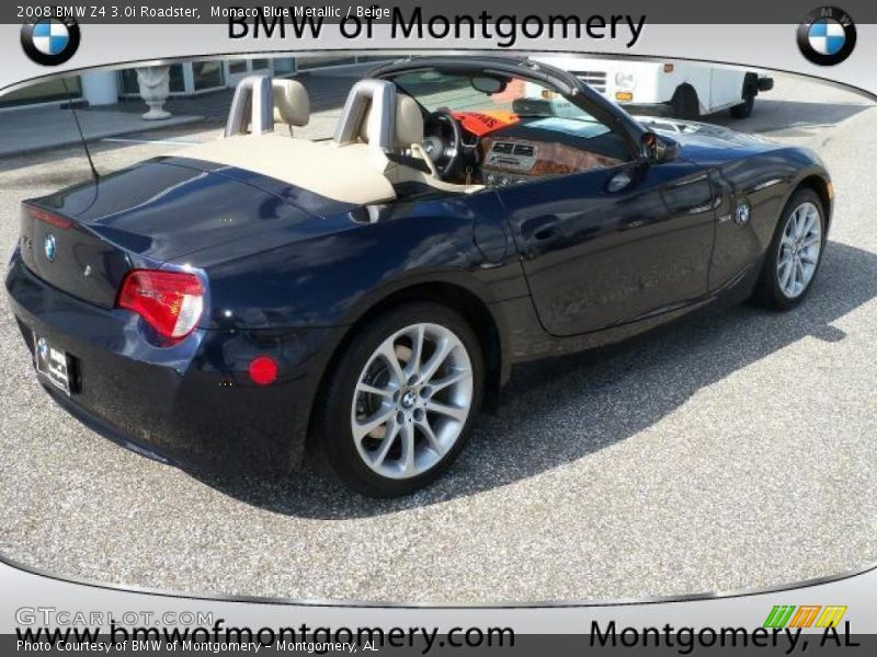 Monaco Blue Metallic / Beige 2008 BMW Z4 3.0i Roadster