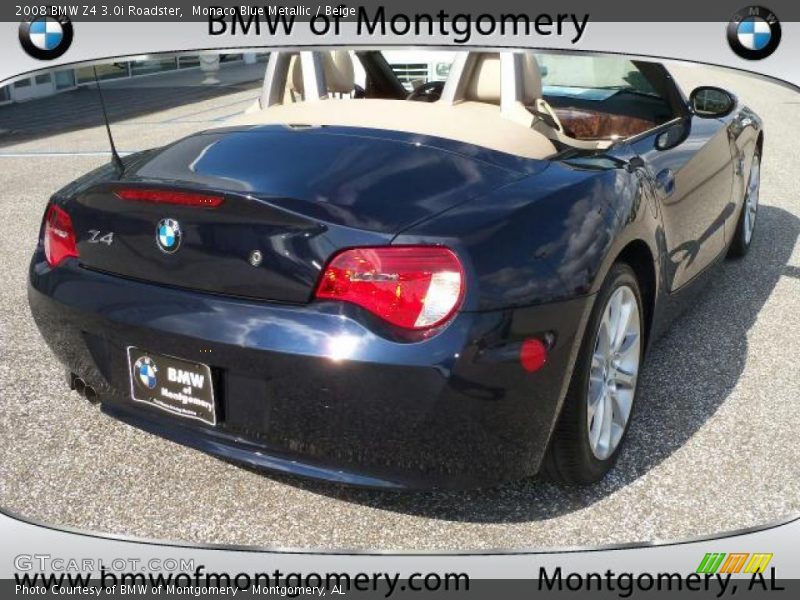 Monaco Blue Metallic / Beige 2008 BMW Z4 3.0i Roadster