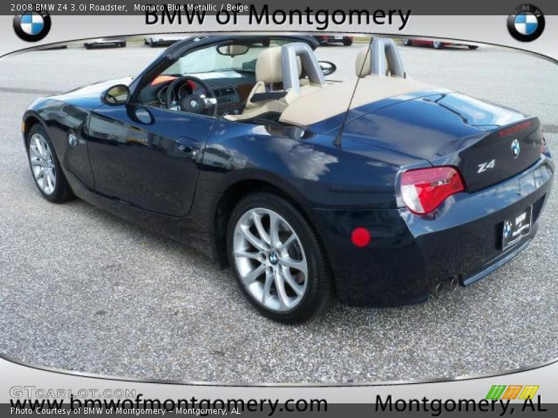 Monaco Blue Metallic / Beige 2008 BMW Z4 3.0i Roadster