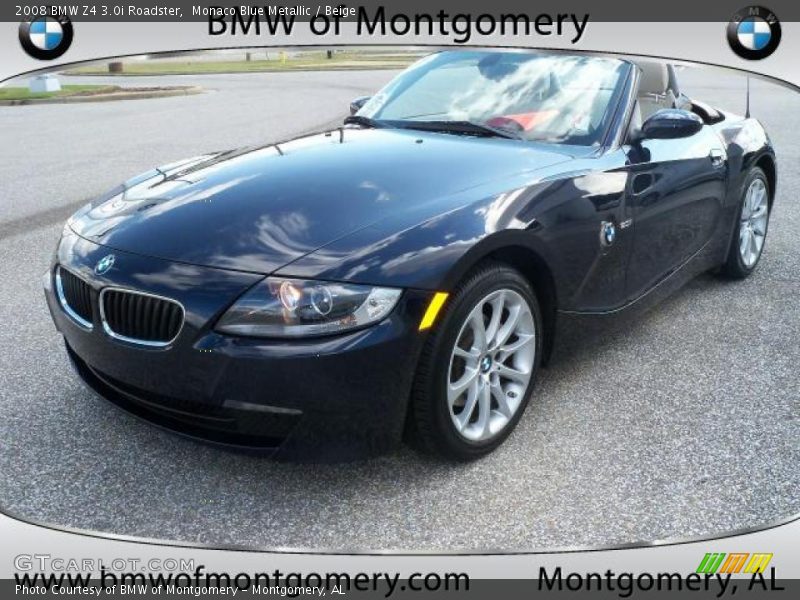 Monaco Blue Metallic / Beige 2008 BMW Z4 3.0i Roadster
