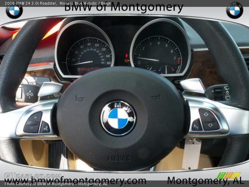 Monaco Blue Metallic / Beige 2008 BMW Z4 3.0i Roadster