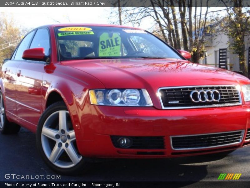 Brilliant Red / Grey 2004 Audi A4 1.8T quattro Sedan