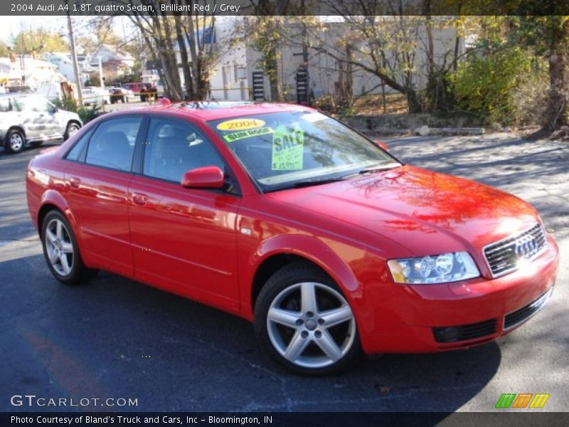 Brilliant Red / Grey 2004 Audi A4 1.8T quattro Sedan