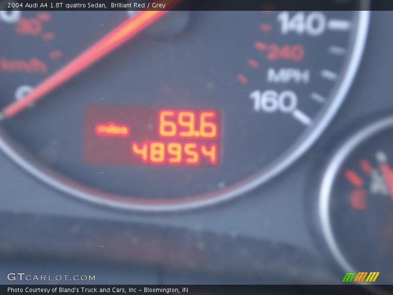 Brilliant Red / Grey 2004 Audi A4 1.8T quattro Sedan