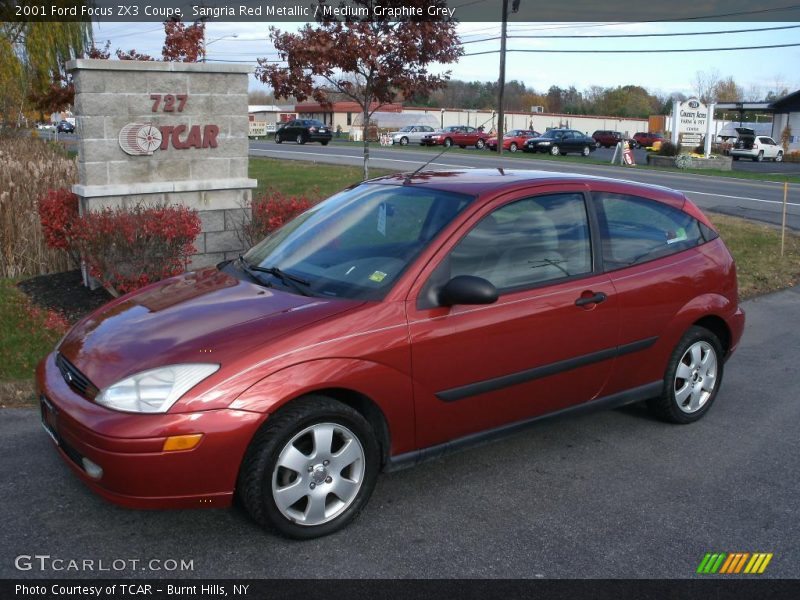 Sangria Red Metallic / Medium Graphite Grey 2001 Ford Focus ZX3 Coupe