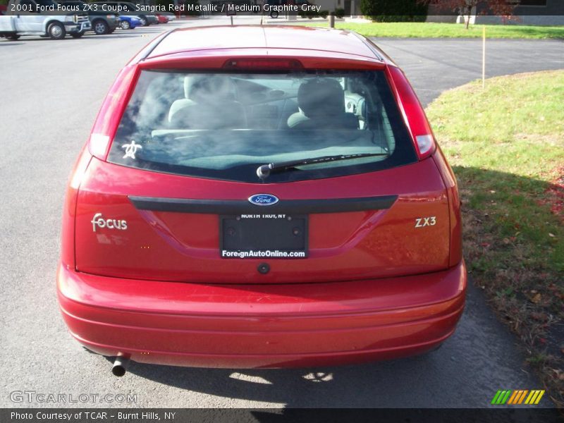 Sangria Red Metallic / Medium Graphite Grey 2001 Ford Focus ZX3 Coupe