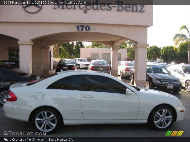 Arctic White / Stone 2008 Mercedes-Benz CLK 350 Coupe