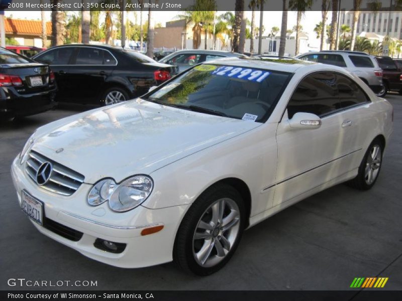 Arctic White / Stone 2008 Mercedes-Benz CLK 350 Coupe