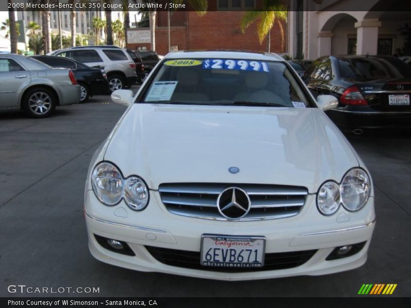 Arctic White / Stone 2008 Mercedes-Benz CLK 350 Coupe