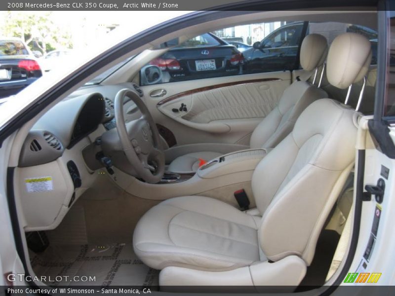 Arctic White / Stone 2008 Mercedes-Benz CLK 350 Coupe