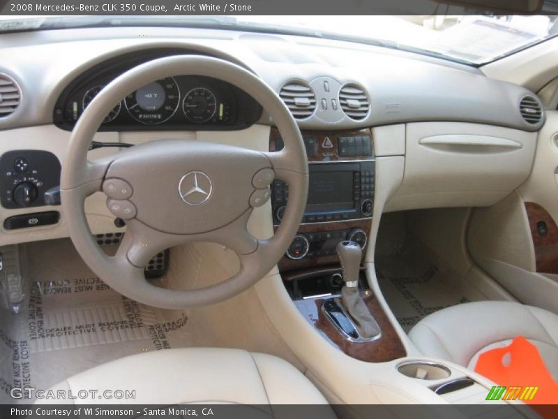 Arctic White / Stone 2008 Mercedes-Benz CLK 350 Coupe